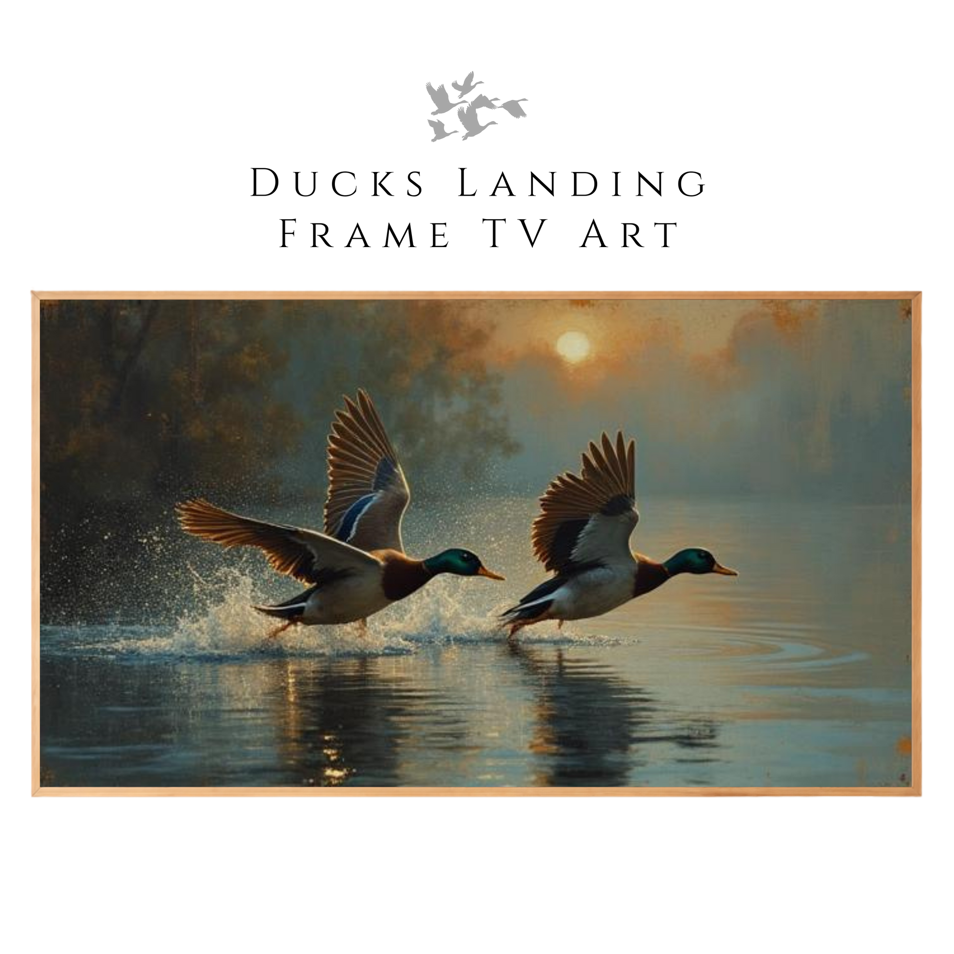 Ducks Landing Frame TV Art